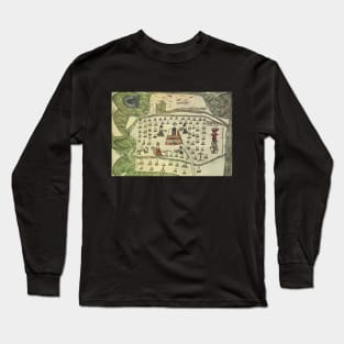 Montezuma's Aztec Empire, Antique World Map, 1577 Long Sleeve T-Shirt